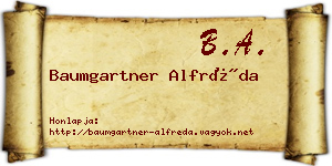 Baumgartner Alfréda névjegykártya